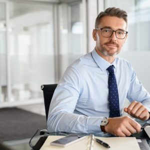 Photography shot of a man at the office